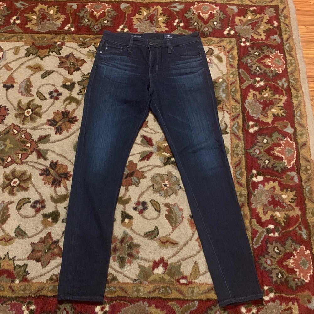 AG Adriano Goldschmied The Farrah Skinny High Rise Jeans Dark Blue Size 27